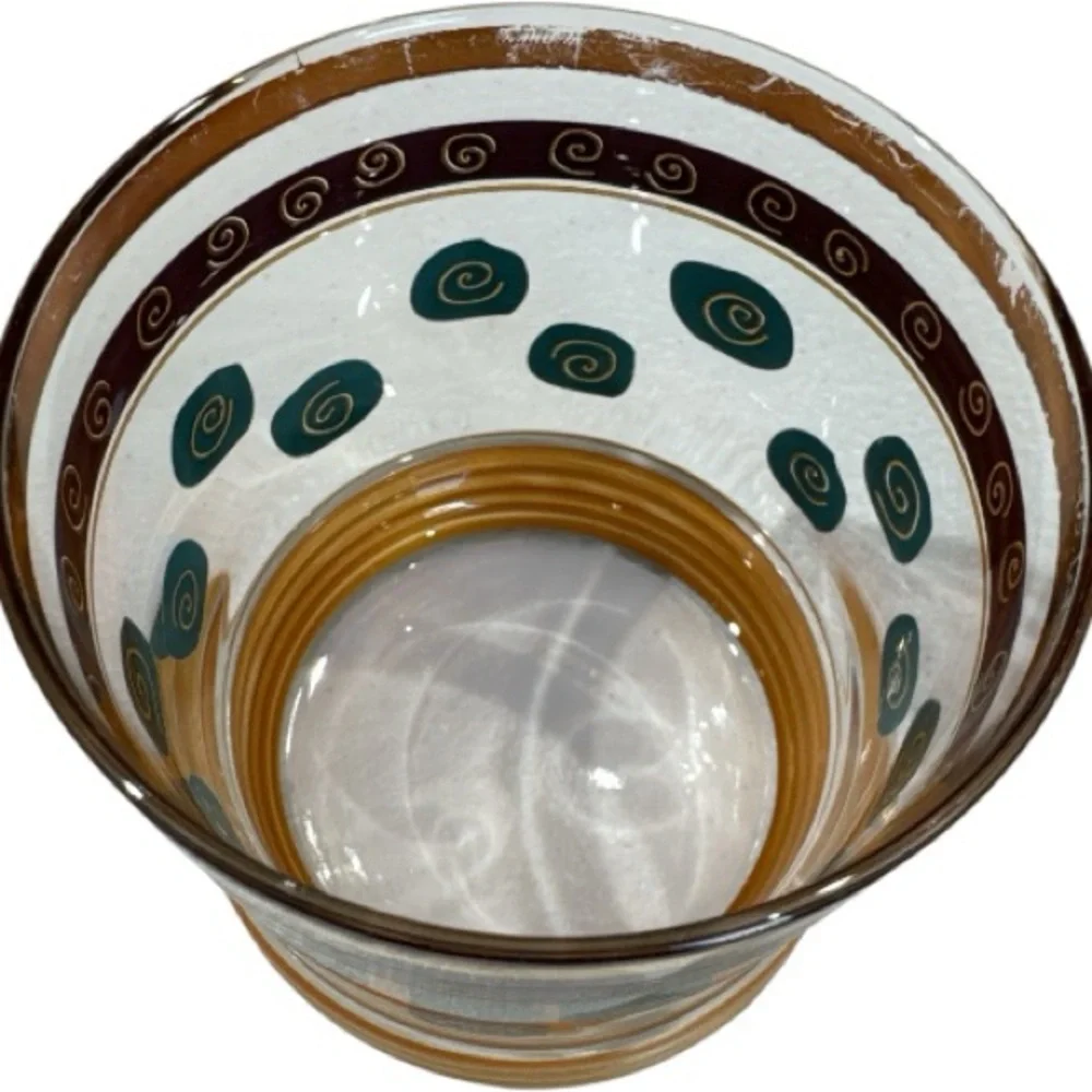 Vintage Mid Century Modern Sakura Sango Sue Zipkin Ribbed Swirl Glass